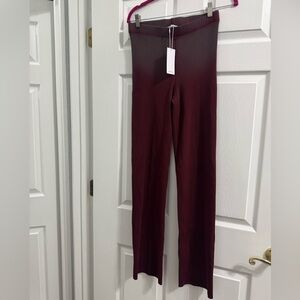 172 NWT Cotton Citizen $185 Burgundy Ombré Ribbed Straight Leg Lounge Size M